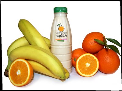 Smoothie πορτοκάλι-μπανάνα-στραγγιστό γιαούρτι & μέλι 300ml